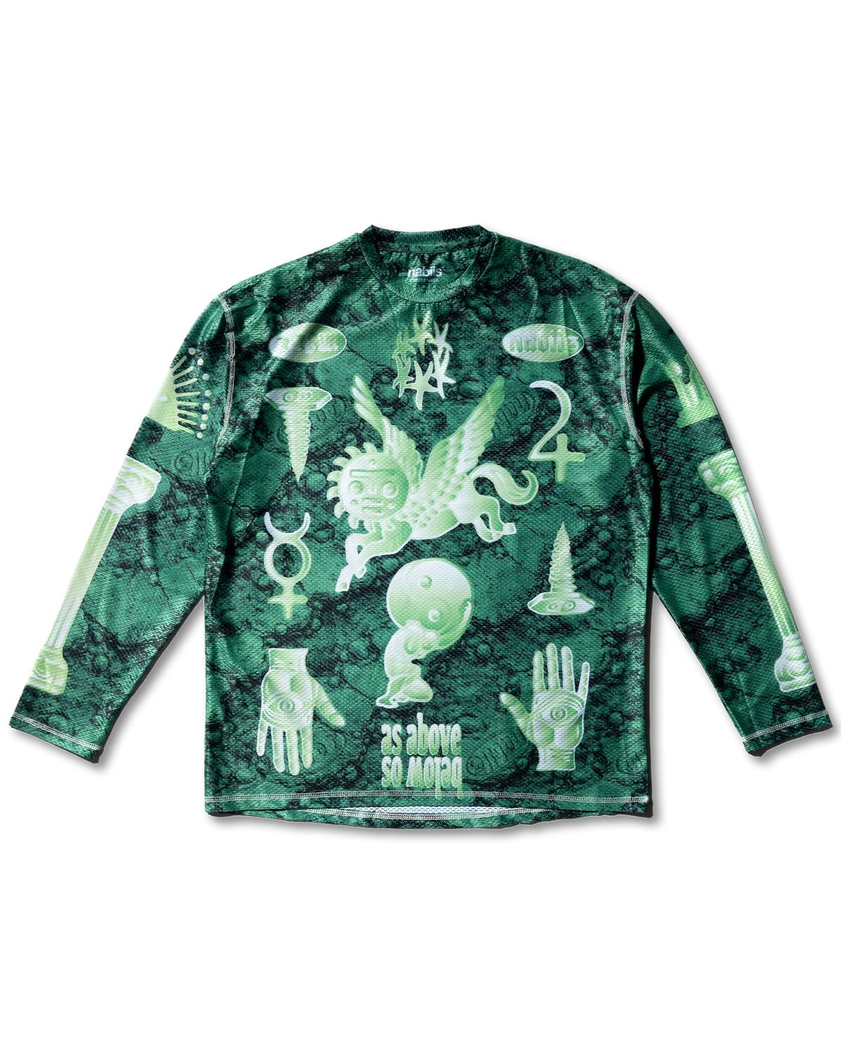 nabiis × MFDT - MTB Mesh LS Tee / Jade Green