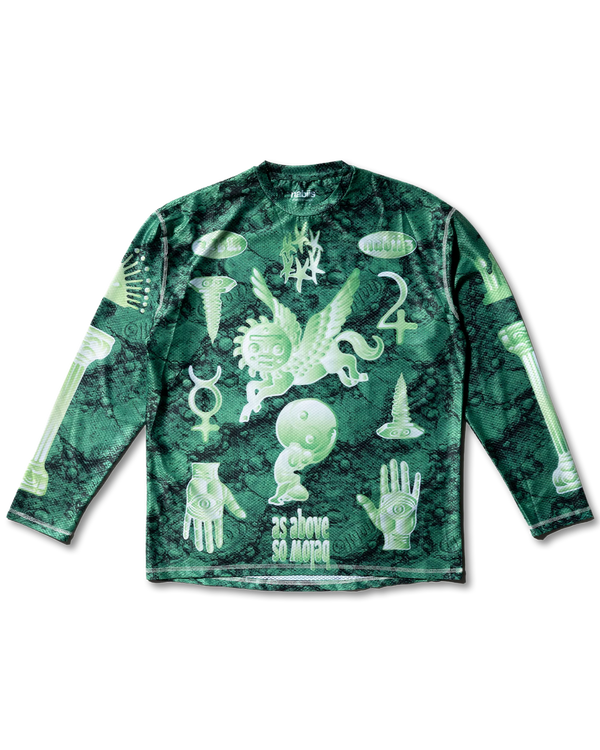 nabiis × MFDT - MTB Mesh LS Tee / Jade Green