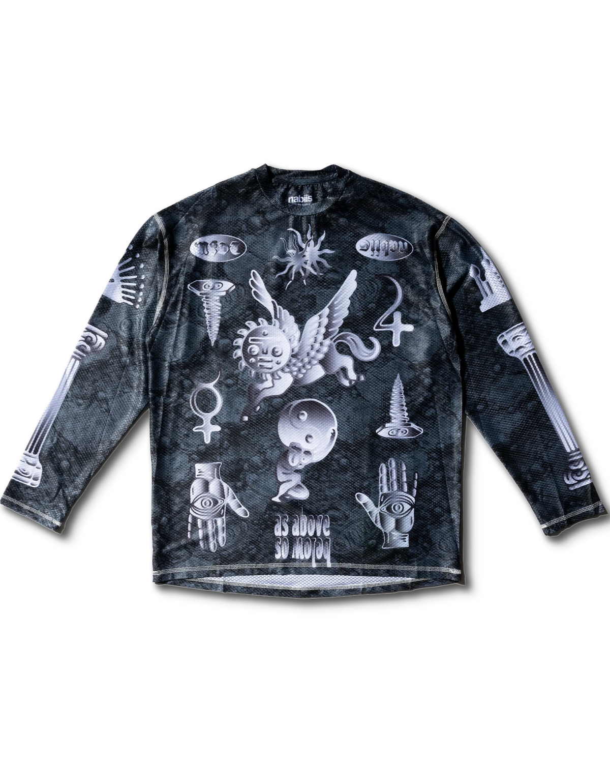 nabiis × MFDT - MTB Mesh LS Tee / Charcoal